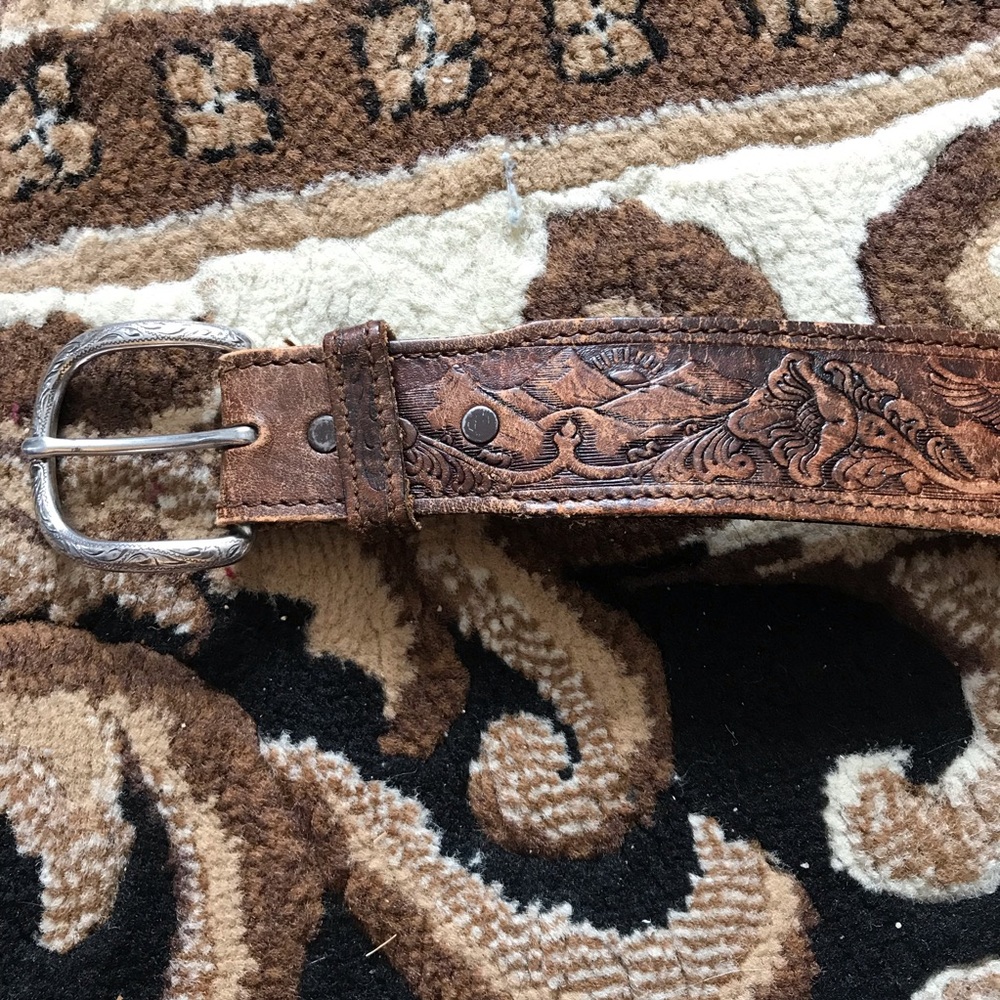 Vintage Leather Eagle Belt